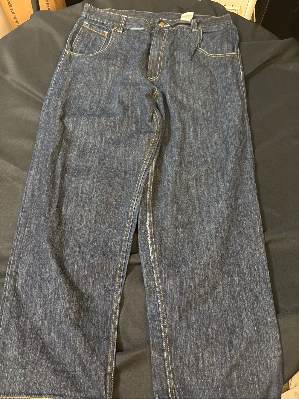 Vintage EVISU Genes Y2K Baggy Jeans White Seagull Size 40 - Picture 2 of 15